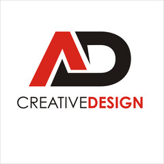 Modern Letter AD logo design vector