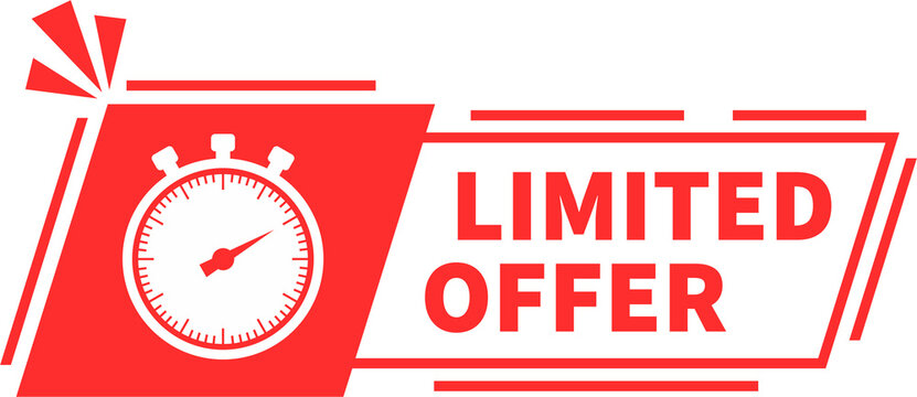 Vector Illustration Limited Offer Label With Watch