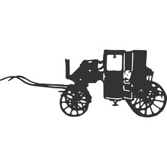 Horse Drawn Cariege Vintage Illustration Vector