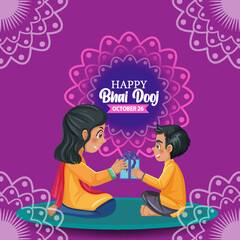 Happy Bhai Dooj day poster design