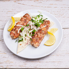 grilled pork chop with vegetables