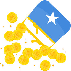 Somalia Flag hand drawn,Somali shilling hand drawn