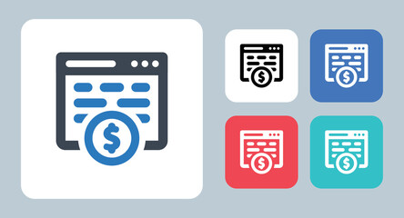 Paid Blog icon - vector illustration . paid, Blog, blogging, Article, Blogger, Content, Copywriter, Writer, income, profit, sign, symbol, flat, icons .