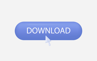 Download button 3d. Icon click, sign in or register. Apply, click or view now. Download or go to the next tab or site. Modern digital technology, push and play button. New game. Vector illustration.