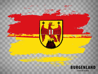 Flag of Burgenland brush strokes. Flag of Burgenland on transparent background for your web site design, app, UI. Austria. EPS10.