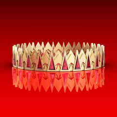 Gold Ruby Cyber Crown - 3D Render - Digital Art