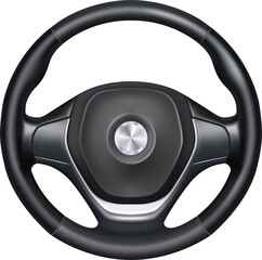 3d illustration, car steering wheel, realistic 3d icon
