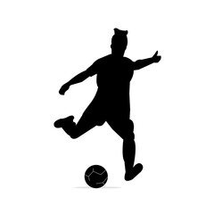 Fototapeta na wymiar Silhouette man football player vector illustration 