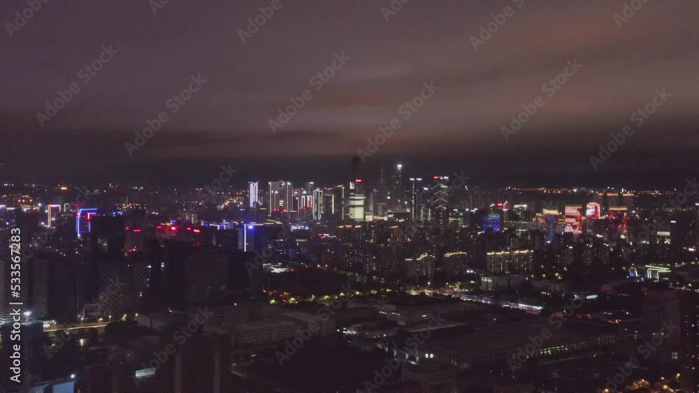 Wall mural city time lapse at night