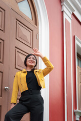 Woman (LGBTQ) posing outdoor fashion style