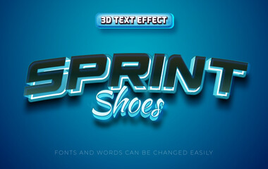 Sprint shoes 3d editable text effect style