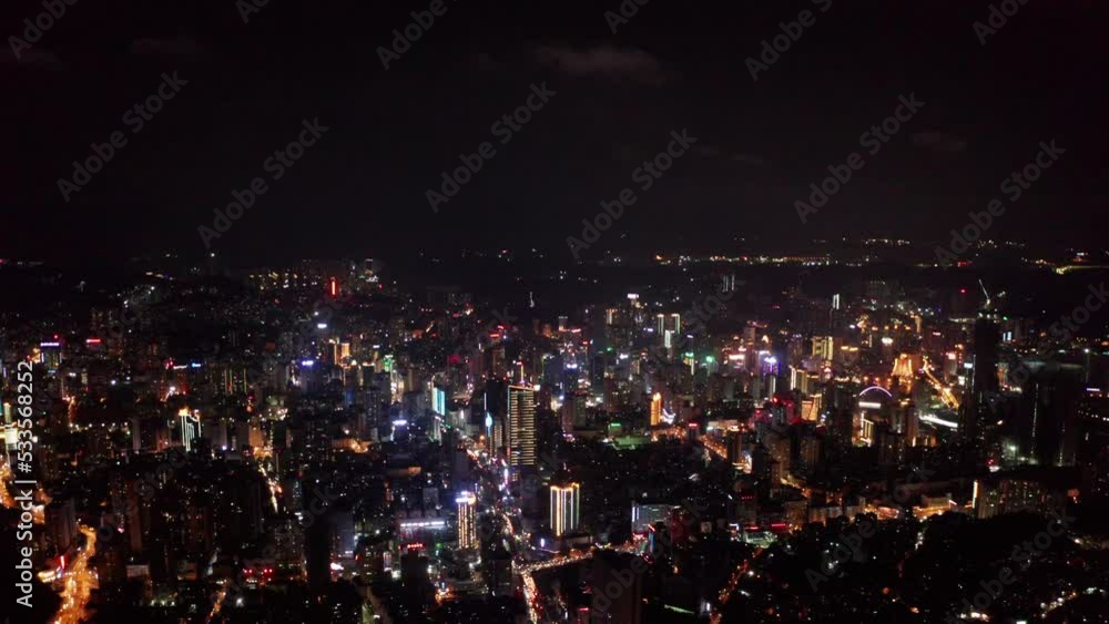 Wall mural city at night