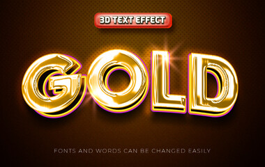 Gold shiny 3d editable text effect style