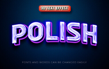 Fototapeta premium Polish 3d editable text effect style