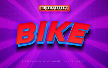 Bike 3d editable text effect style