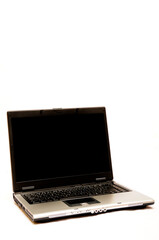 computer laptop wuith blank screen, isolated