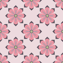 Decorative stylish spring seamless floral pattern,Seamless abstract geometric pattern. Vector Illustration.Endless Elegant pattern