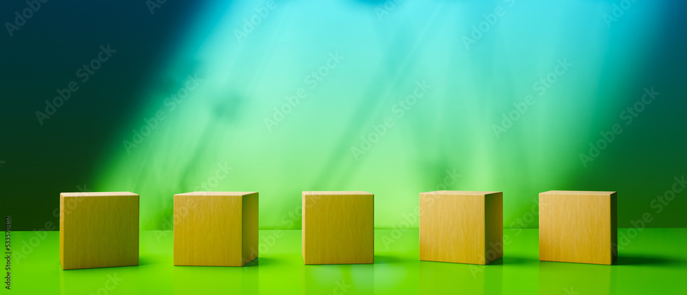 Poster square blocks and cubes - geometric shapes - 3d render