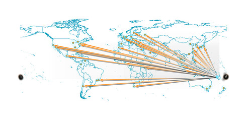 Vector Fiji concept map, export concept map for Fiji on white background suitable for export concepts. File is suitable for digital editing and size prints of all sizes.