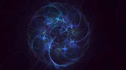 3D rendering abstract multicolor fractal light background