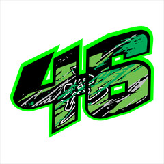 Racing start number vector design with number four six