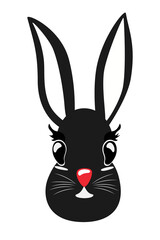 2023 year of rabbit. New year rabbit. Chinese new year. Christmas hare vector icon. Year of the black rabbit. Cute animal holiday illustration. 