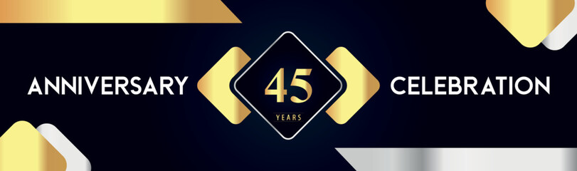 45 years anniversary celebration background. Premium design for poster, banner, booklet, marriage, weddings, birthday party, celebration event, graduation, jubilee, ceremony, holiday.