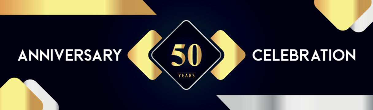 50 years anniversary celebration background. Premium design for poster, banner, booklet, marriage, weddings, birthday party, celebration event, graduation, jubilee, ceremony, holiday.