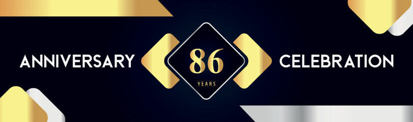 86 years anniversary celebration background. Premium design for poster, banner, booklet, marriage, weddings, birthday party, celebration event, graduation, jubilee, ceremony, holiday.