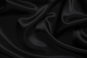 Abstract black background. Black silk satin texture background