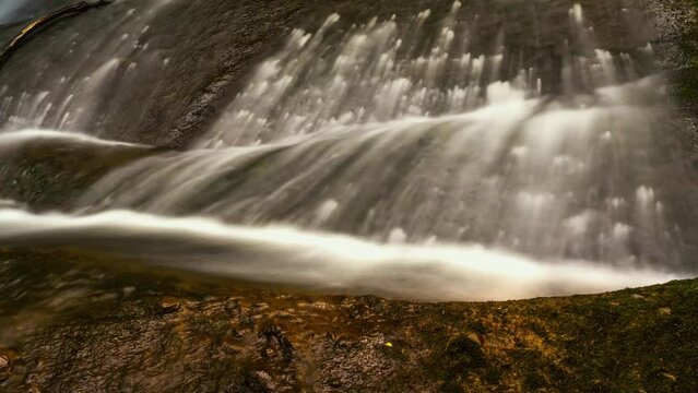 Waterfall at the Eissteg in the Eistobel, near Isny, Allgaeu, Bavaria, Germany, time-lapse 4K, Europe