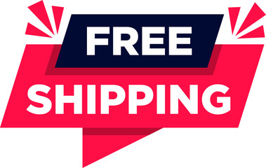 Vector Illustration Free Shipping Sign With Arrow. Speech Bubble Modern Web Banner. 