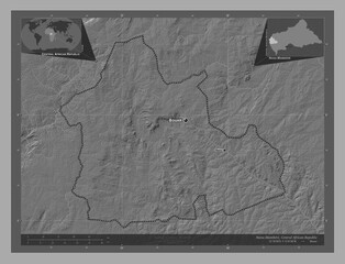 Nana-Mambere, Central African Republic. Bilevel. Labelled points of cities