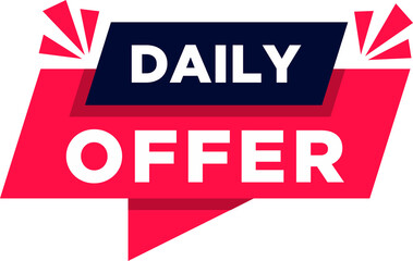 Vector Illustration Daily Offer Speech Bubble Design. Modern Sales Banner
