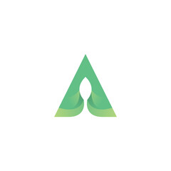 Letter A Nature Leaf Logo Design