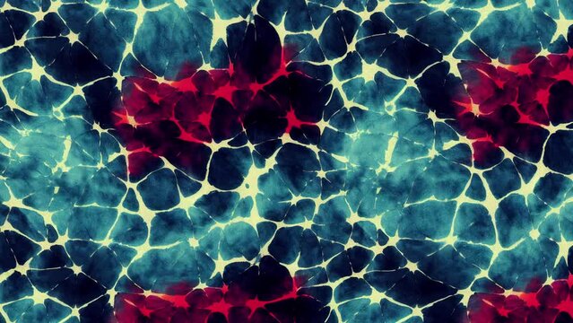 Abstract indigo tie dyed and acid washed fabric textured background Seamless pattern