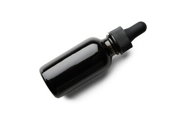 Glass Bottle Dropper Isolated With Soft Shadow