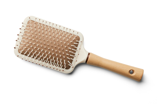 Overhead Image of a Hair Brush With Soft Shadows