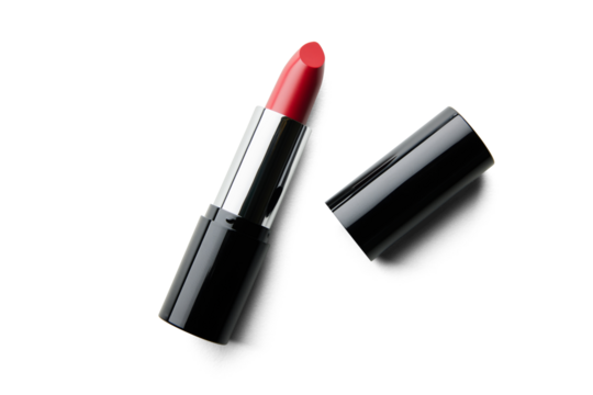 Open Red Lipstick With Natural Shadow