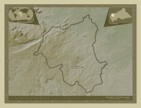 Ouham-Pende, Central African Republic. Labelled points of cities