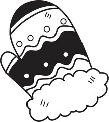 Hand Drawn christmas gloves illustration