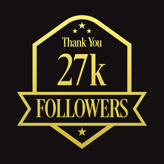 Thank you 27K followers, 27000 followers celebration, Vector Illustration