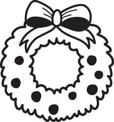 Hand Drawn christmas wreath illustration
