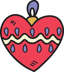 Hand Drawn heart shaped christmas decorations illustration