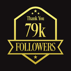 Thank you 79K followers, 79000 followers celebration, Vector Illustration