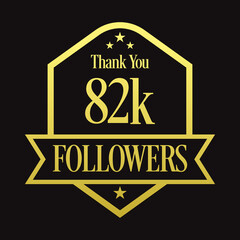 Thank you 82K followers, 82000 followers celebration, Vector Illustration