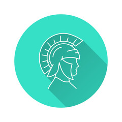Spartan icon with long shadow for graphic and web design.