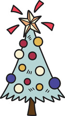 Hand Drawn christmas tree illustration