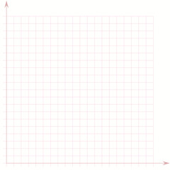 Grid paper. Mathematical graph. Cartesian coordinate system with x-axis, y-axis. Squared background with color lines. Geometric pattern for school, education. Lined blank on transparent background
