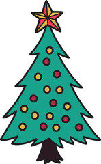 Hand Drawn christmas tree illustration